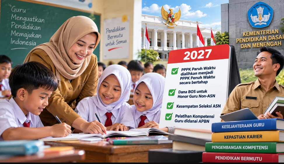 Mulai 2027 Sekolah Negeri Bisa Gunakan Dana BOSP untuk Honor Guru Non-ASN, PPPK Paruh Waktu Dialihkan Bertahap